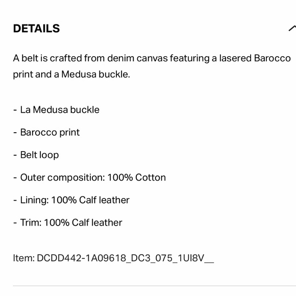 NEW VERSACE LA MEDUSA GOLD BUCKLE BAROCCO DENIM Leather Jean Belt 75/30 Medium - Picture 15 of 15